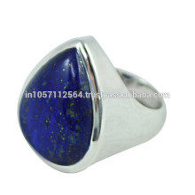 Lovely Lazuli Lapis Gemstone avec 925 Sterling Silver Pear Design Band Ring pour cadeau